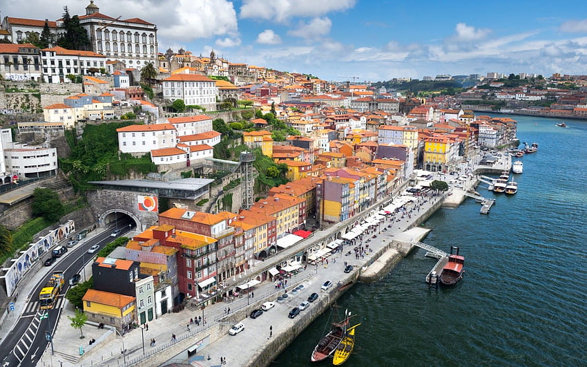 Douro River Porto Portugal . Douro River Porto Portugal stock HD wallpaper