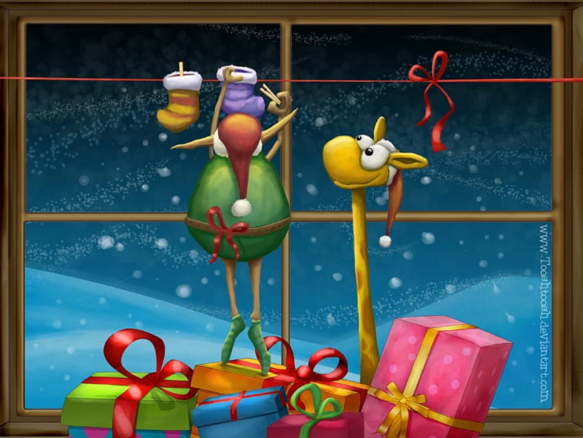 süße weihnachtskarte, süß, karte, weihnachten, kreaturen HD-Hintergrundbild