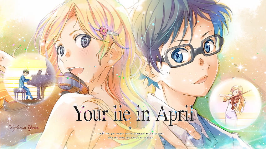 aus dem Anime Your Lie im April mit Tags: Laptop, Kaori Miyazono, Kousei Arima HD-Hintergrundbild