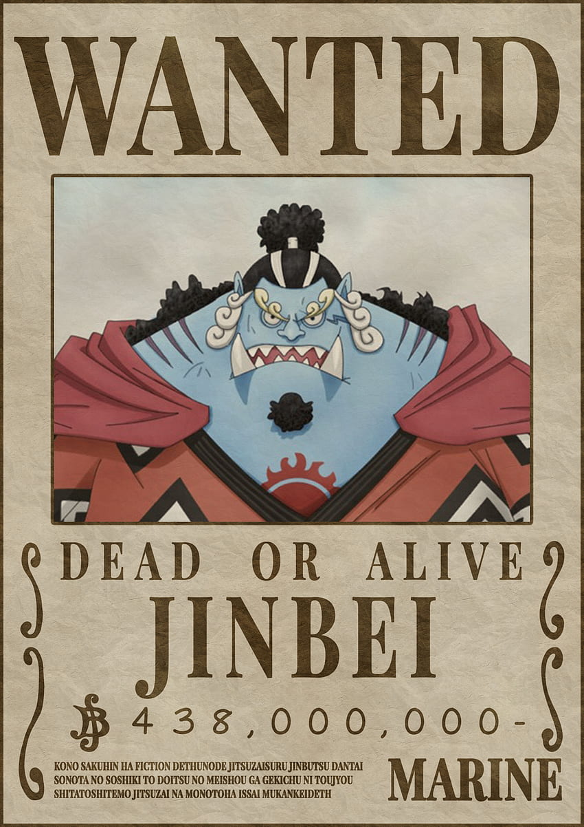 Póster de JINBEI Bounty Wanted de una pieza. Cómic de una pieza, Recompensas de una pieza, Tema de una pieza, Recompensa de Ussop fondo de pantalla del teléfono