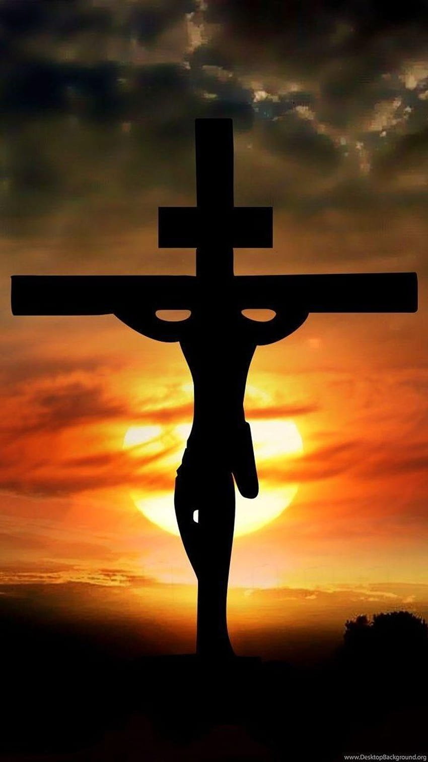 Móvil cruzado. Cruz, Crucifixión de Jesús, Símbolos cristianos fondo de pantalla del teléfono