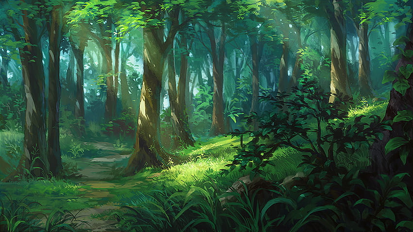 Аниме горски пейзаж (Страница 1), готина аниме гора HD тапет