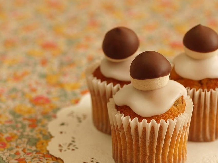 Süßigkeiten-Muffins, Schokolade, Süßigkeiten, Vanille, Lebensmittel, Muffins HD-Hintergrundbild