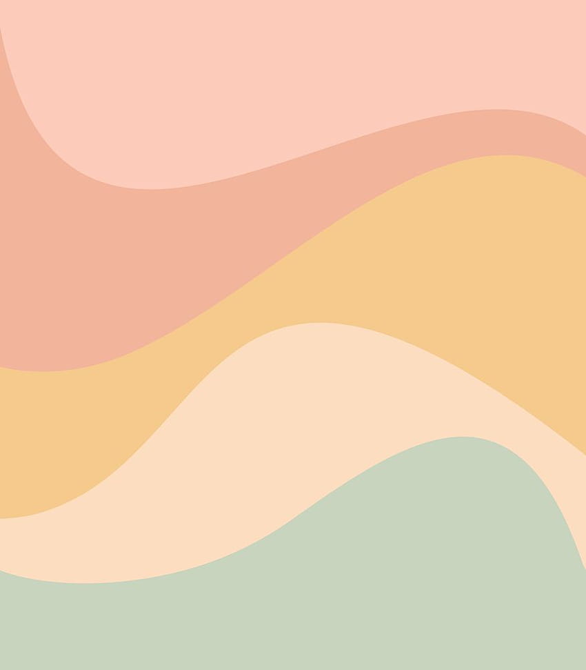 Abstract Color Waves - Neutral Pastel Mini Art Print by color pomes - Without Stand - 3 x 4 in 2020. Cute patterns , Color wave, iPhone background, Aesthetic Colors 見てみる HD電話の壁紙