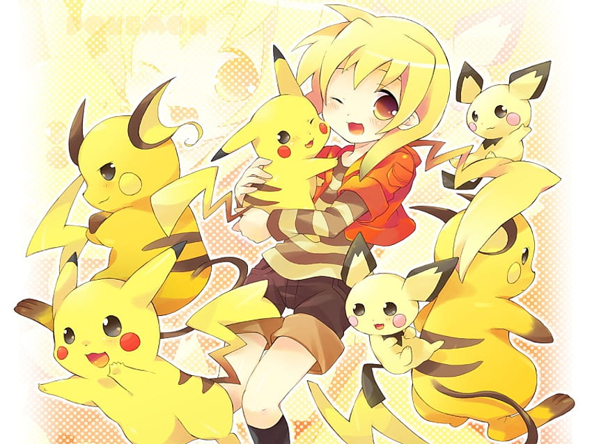 pokemon cuteness, videogioco, nintendo, carino, ragazza, pichu, pikachu, ragazza anime, anime, donne, raichu, pokemon, femmina Sfondo HD