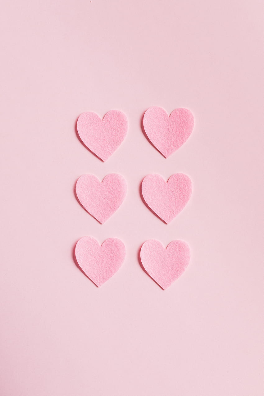 Pink hearts, minimal HD phone wallpaper