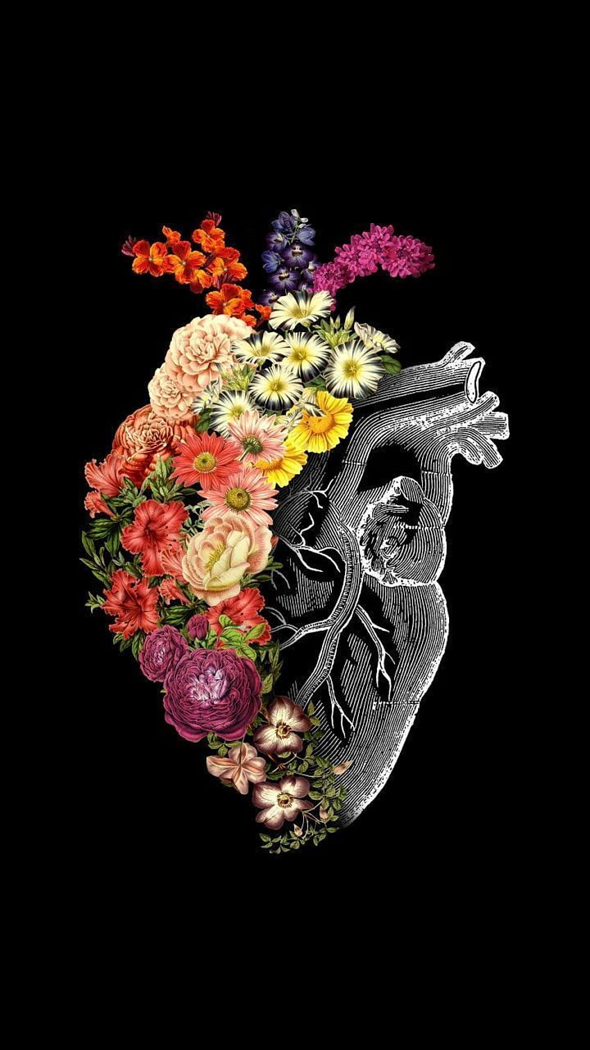 Ein Herz voller Blumen HD-Handy-Hintergrundbild