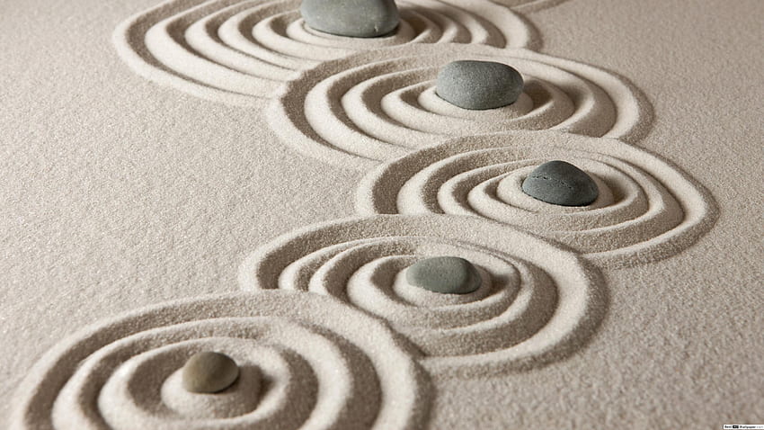 Areia e pedras do jardim zen, verão zen papel de parede HD