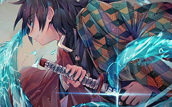 Tomioka Giyuu With Sword Manga Demon Hunter Kimetsu No Yaiba Tomioka Giyuu  Samurai Matte Finish Poster Paper Print  Animation  Cartoons posters in  India  Buy art film design movie music