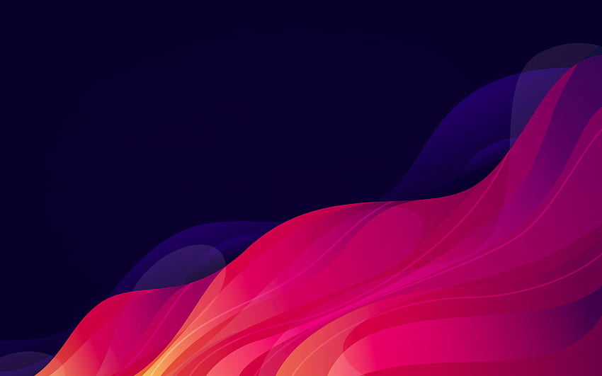 Abstract, waving style art, red-pink HD wallpaper