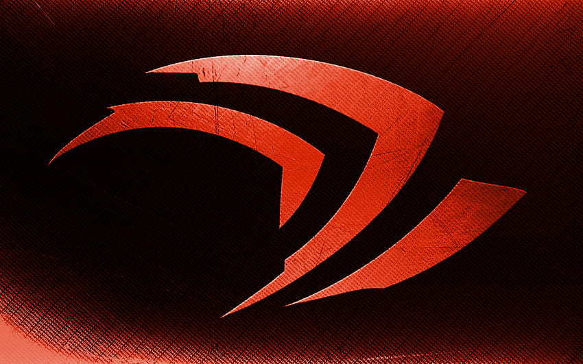 Logo arancione Nvidia, arte grunge, tipografico arancione, creativo, logo grunge Nvidia, marchi, logo Nvidia, Nvidia Sfondo HD
