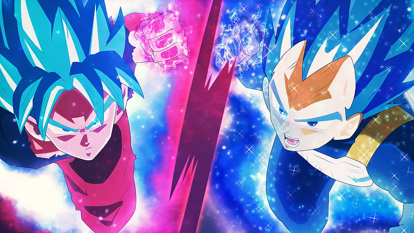 Goku Ssj Blue Kaioken And Vegeta Ssj, Super Saiyan Blue Kaioken HD wallpaper