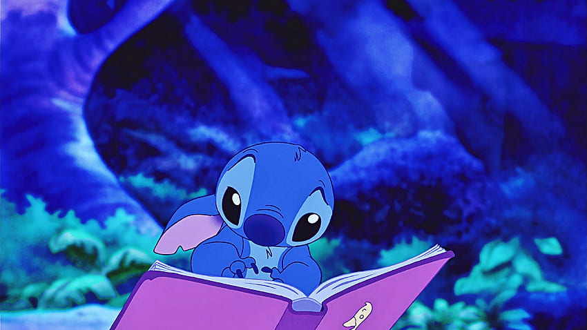 Stitch leyendo El patito feo, Lilo y Stitch Laptop fondo de pantalla