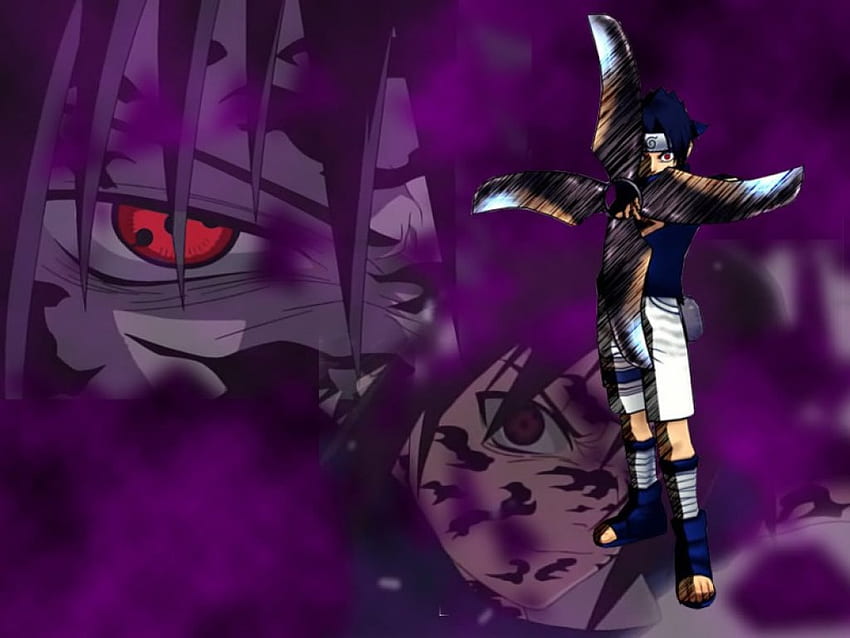 sasuke, naruto, marque maudite, anime Fond d'écran HD