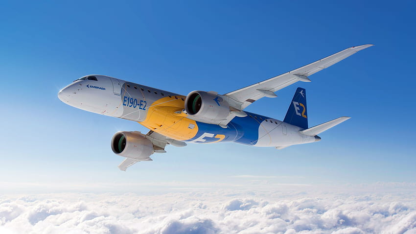 Embraer E190 E2, ANAC, FAA 및 EASA Skies Mag의 인증 획득 HD 월페이퍼