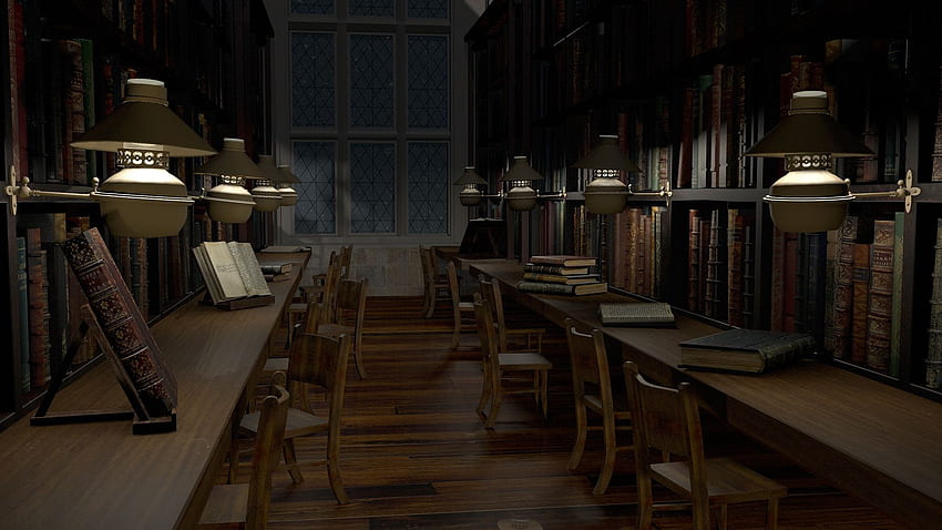 Hogwarts Library, Harry Potter Library HD wallpaper