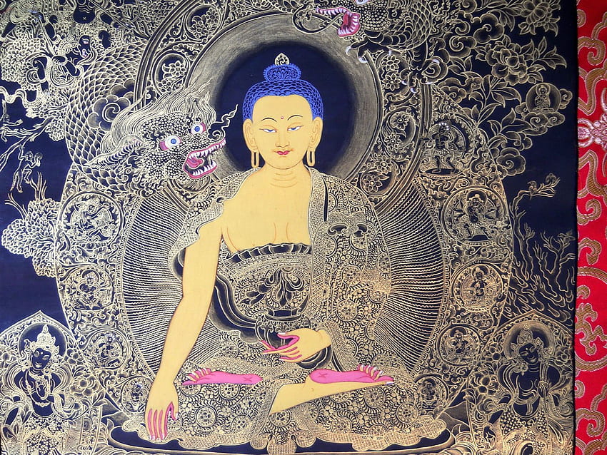Тибетски будизъм Златен лист тибетски будист. Thangka живопис, Буда изкуство, Thangka HD тапет