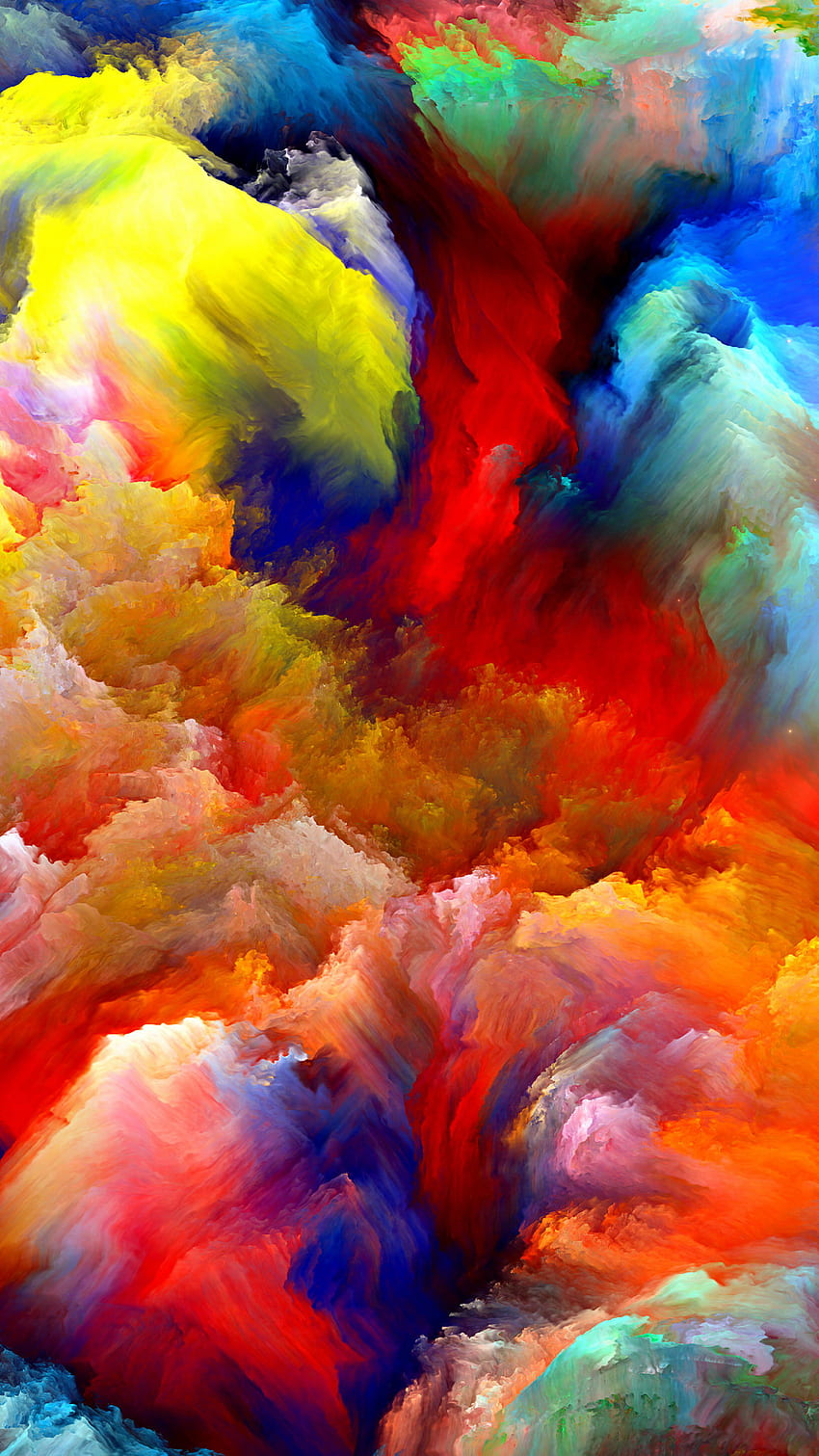 Картина с маслени бои Цветни щрихи iPhone 6 Plus HD тапет за телефон