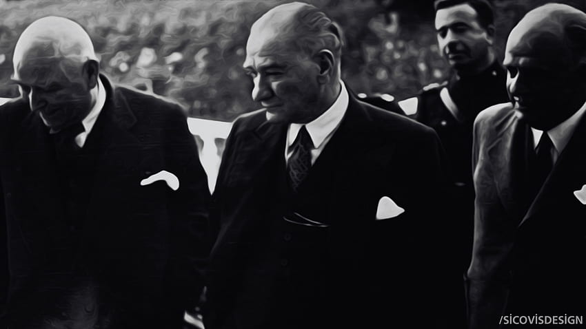 Mustafa Kemal Atatürk, Monocromatico / Sfondo HD