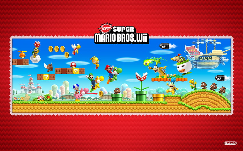 TMK. s. . . New Super Mario Bros. Wii (Wii), Reino Champiñón fondo de pantalla