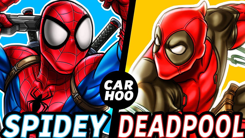 CARHOO Draws【 Spiderman & Deadpool 】, Spider-Man Deadpool Cartoon HD wallpaper