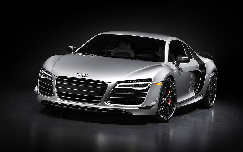 Cars, Front View, Silver, Silvery, Audi R8 HD wallpaper