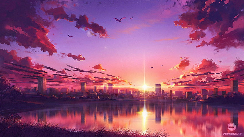 Aesthetic Anime Sunset , Cartoon Sunset Aesthetic HD wallpaper