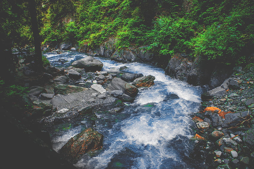 Природа, вода, камъни, спрей, поток, рекичка, ручей HD тапет