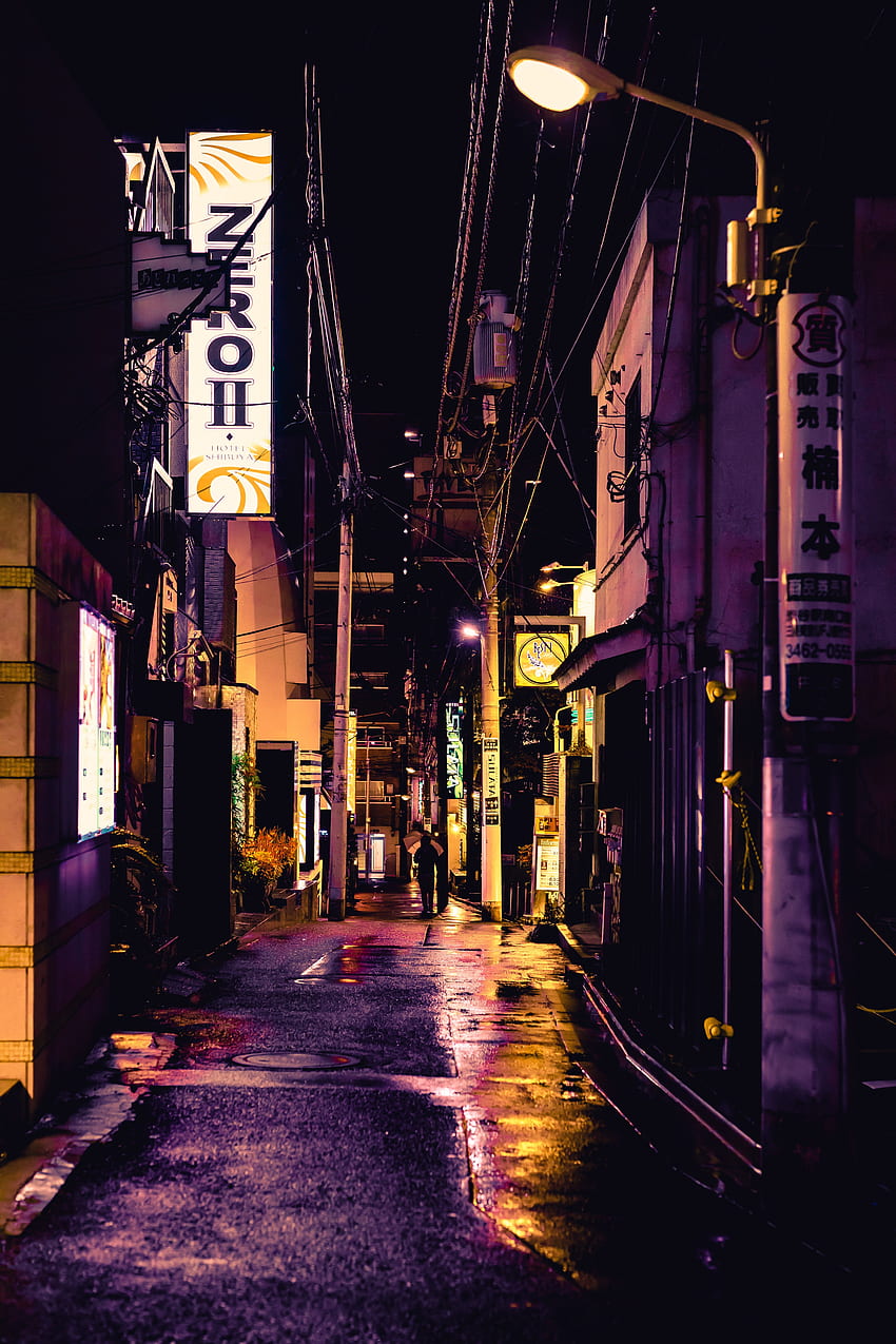 Callejón oscuro · Stock, Callejón de Tokio fondo de pantalla del teléfono