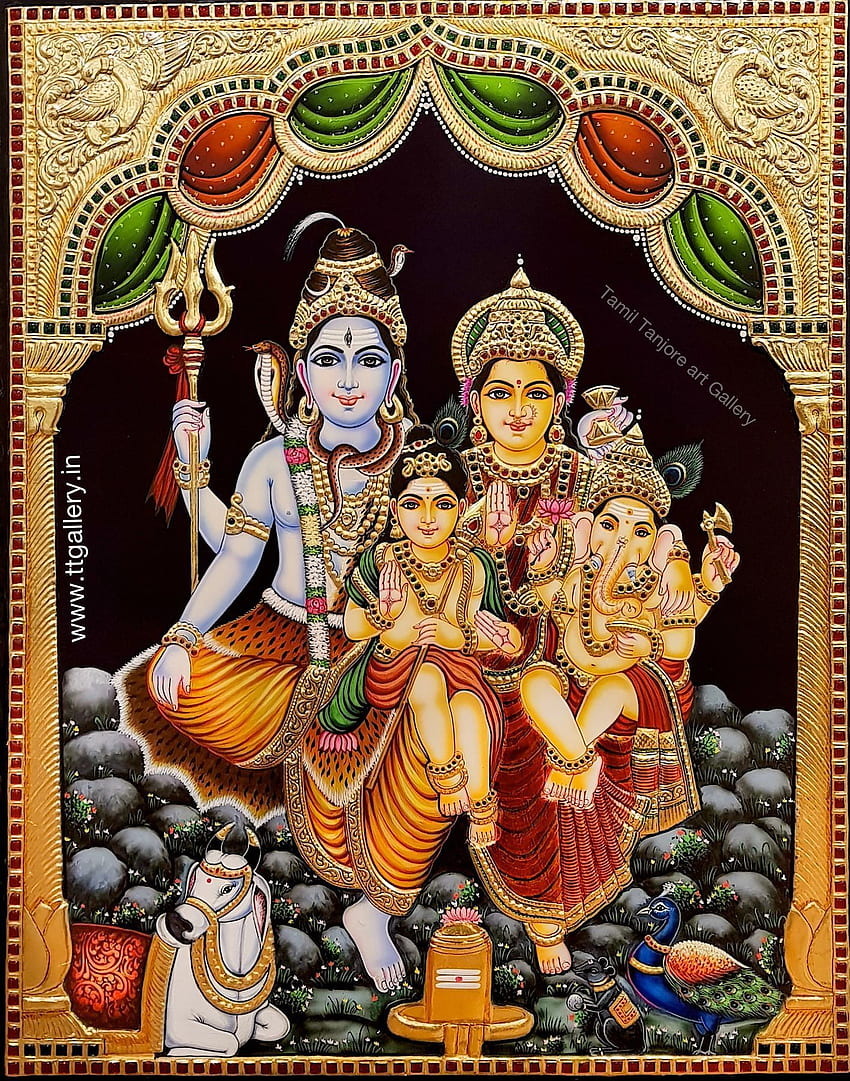Tanjore Peinture en ligne - TTAGALLERY. Tamil Tanjore galerie d'art. Peinture de Tanjore, peinture de Lord shiva, Lord murugan, Thanjavur Fond d'écran de téléphone HD
