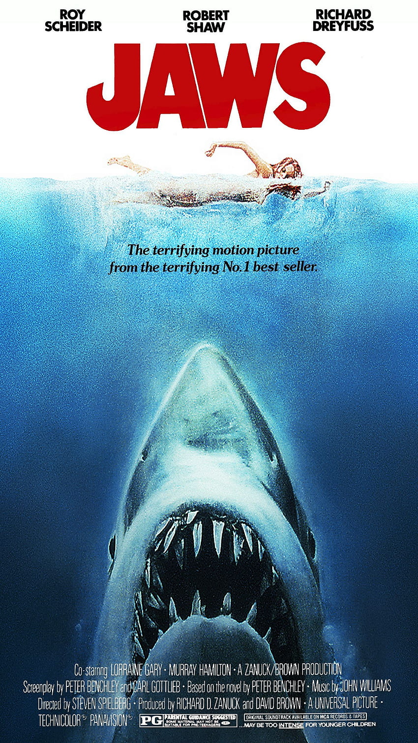 Mascelle. Poster di film famosi, poster di film iconici, poster di film di Jaws, poster di film fantastici Sfondo del telefono HD