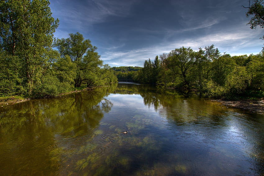 ภูมิทัศน์ ธรรมชาติ แม่น้ำ ต้นไม้ วอลล์เปเปอร์ HD