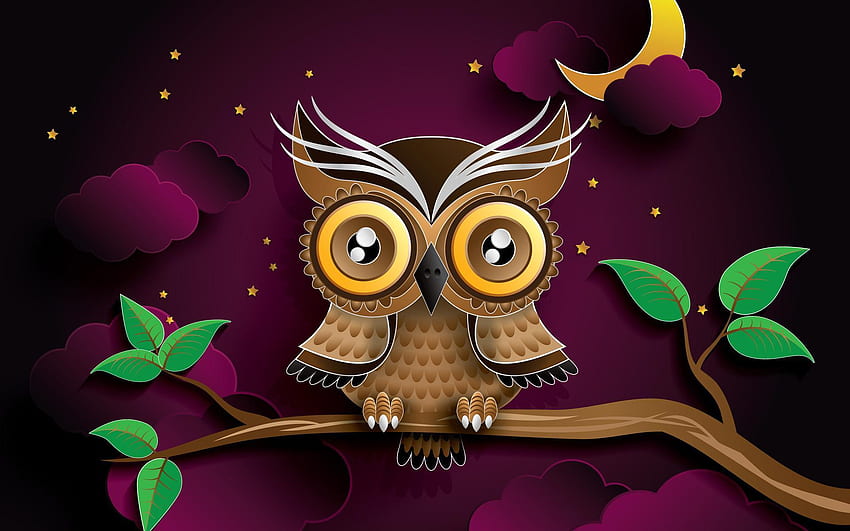 Vector Owl : : High, Cute Owl Halloween HD wallpaper