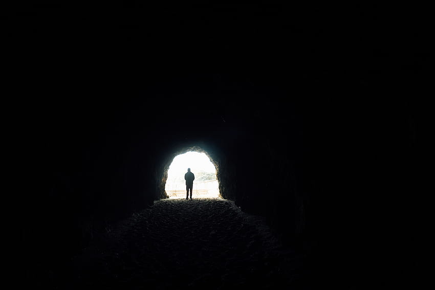 Dark, Silhouette, Loneliness, Cave HD wallpaper
