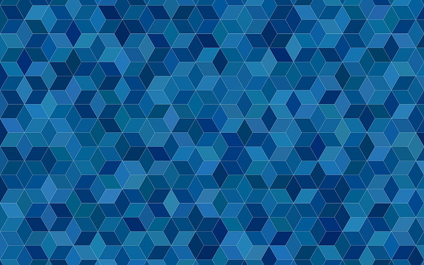 블루 큐브, 추상, 패턴, , - 3D 큐브 패턴, 3D 기하학 HD 월페이퍼
