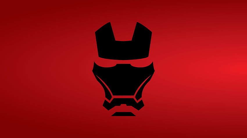 Iron Man, maska, ciemna, minimalna Tapeta HD