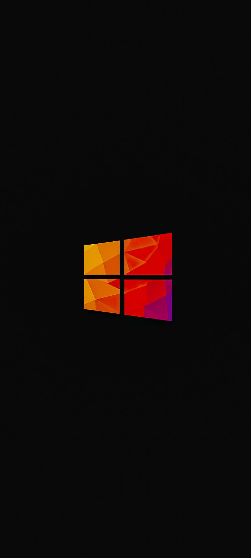 Windows 10 Polygon, nero, logo, tecnologia, Microsoft, colorato Sfondo del telefono HD