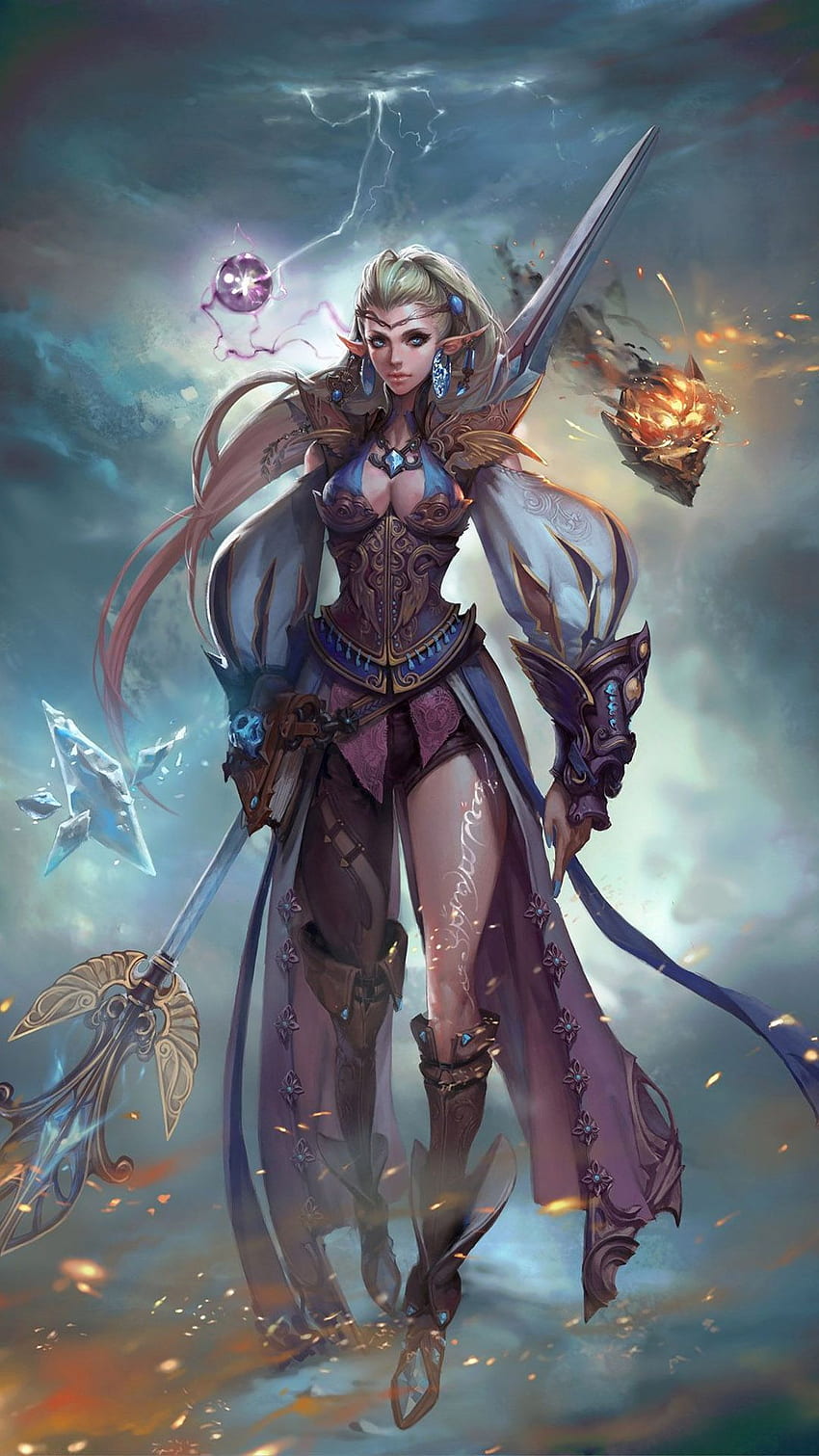 Fantasy art warrior, Elf warrior, Warrior girl HD phone wallpaper