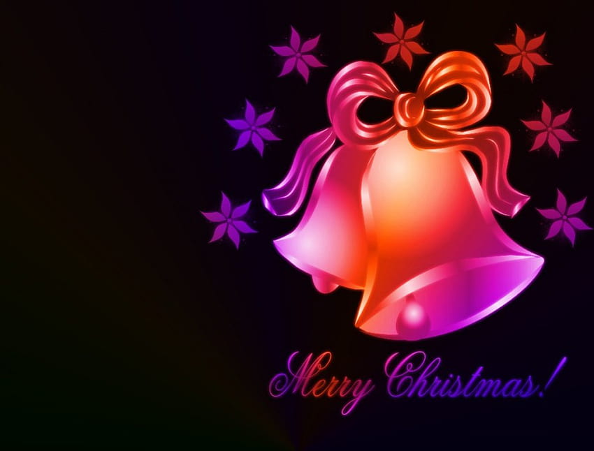 Glühende Weihnachten, helle Glocken, läuten die Glocken für Weihnachten, Weihnachtsglocken, Glocken glühen HD-Hintergrundbild