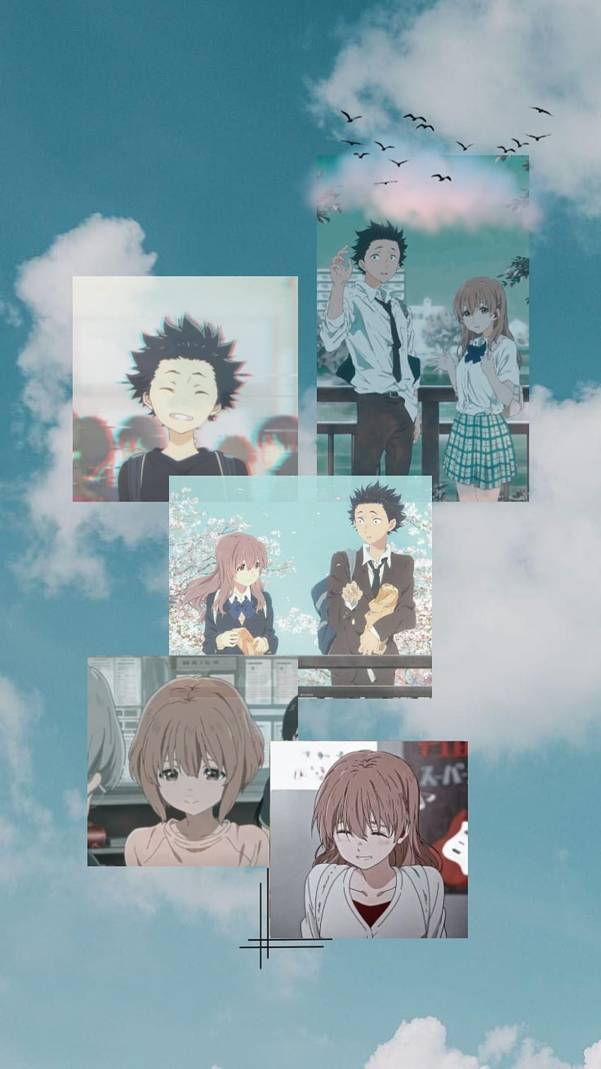 CICHY GŁOS, chmura, miłość, anime Tapeta na telefon HD