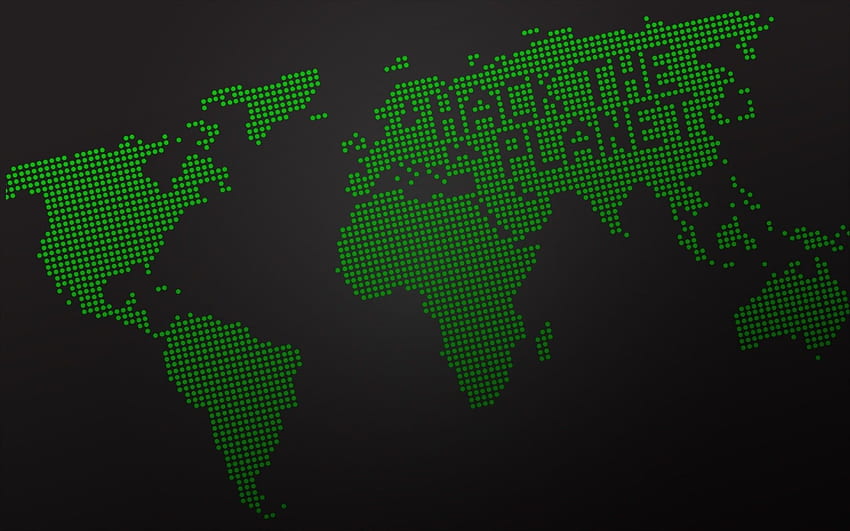 Hack the planet map digital , world, simple, Hacked HD wallpaper