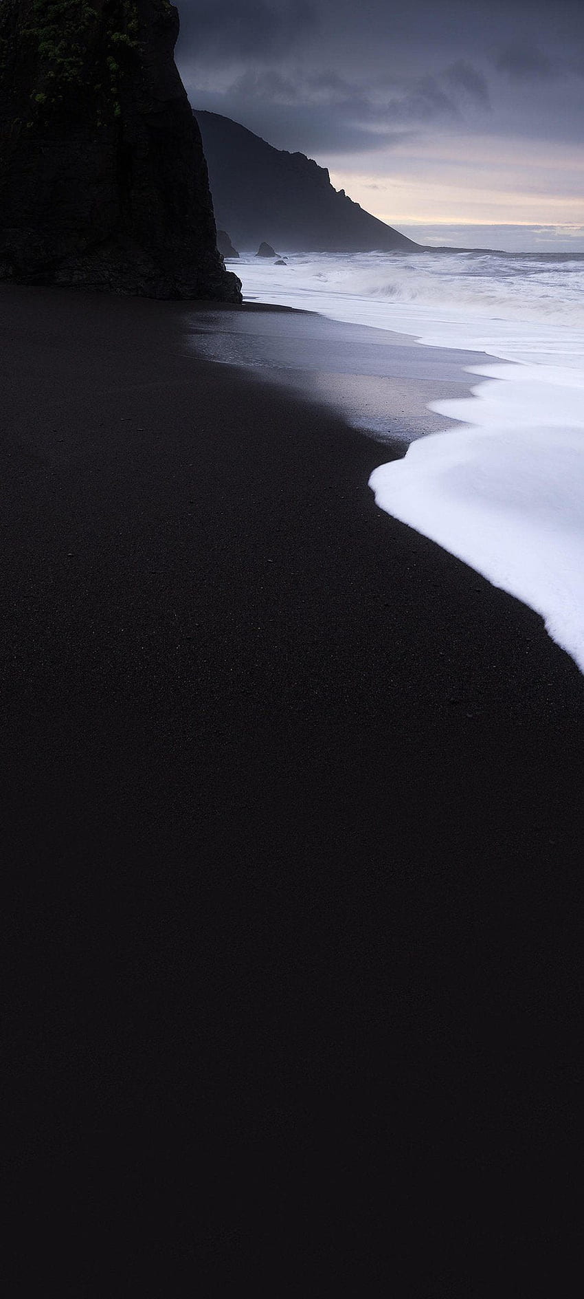 ブラックビーチ、雲、空、アモルド、サムスン HD電話の壁紙