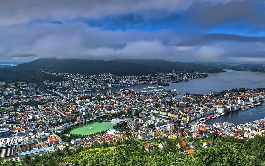 Panorama Bergen Norway R HD wallpaper