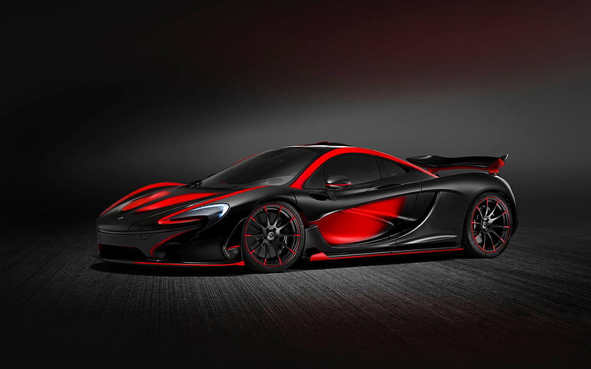 검은색과 빨간색 McLaren P1 스포츠카 - HD 월페이퍼