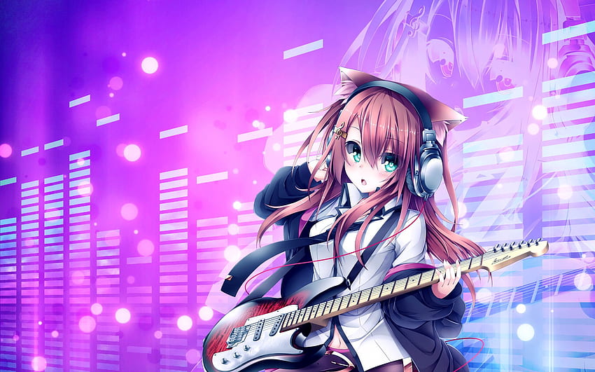 Guitar Anime Girl Lepi [] for your , Mobile & Tablet. Explore Cute Gamer Girl . Cute Gamer Girl , Gamer Girl , Anime HD wallpaper