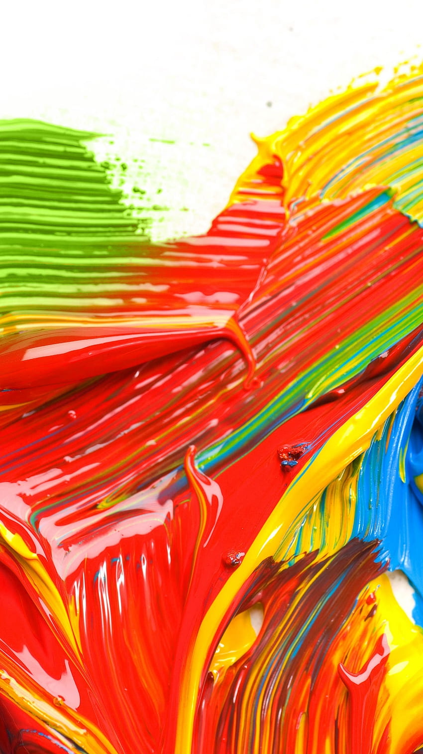 Paint, Strokes, Multi Colored, White Background Background Paint Brush Stroke HD phone wallpaper