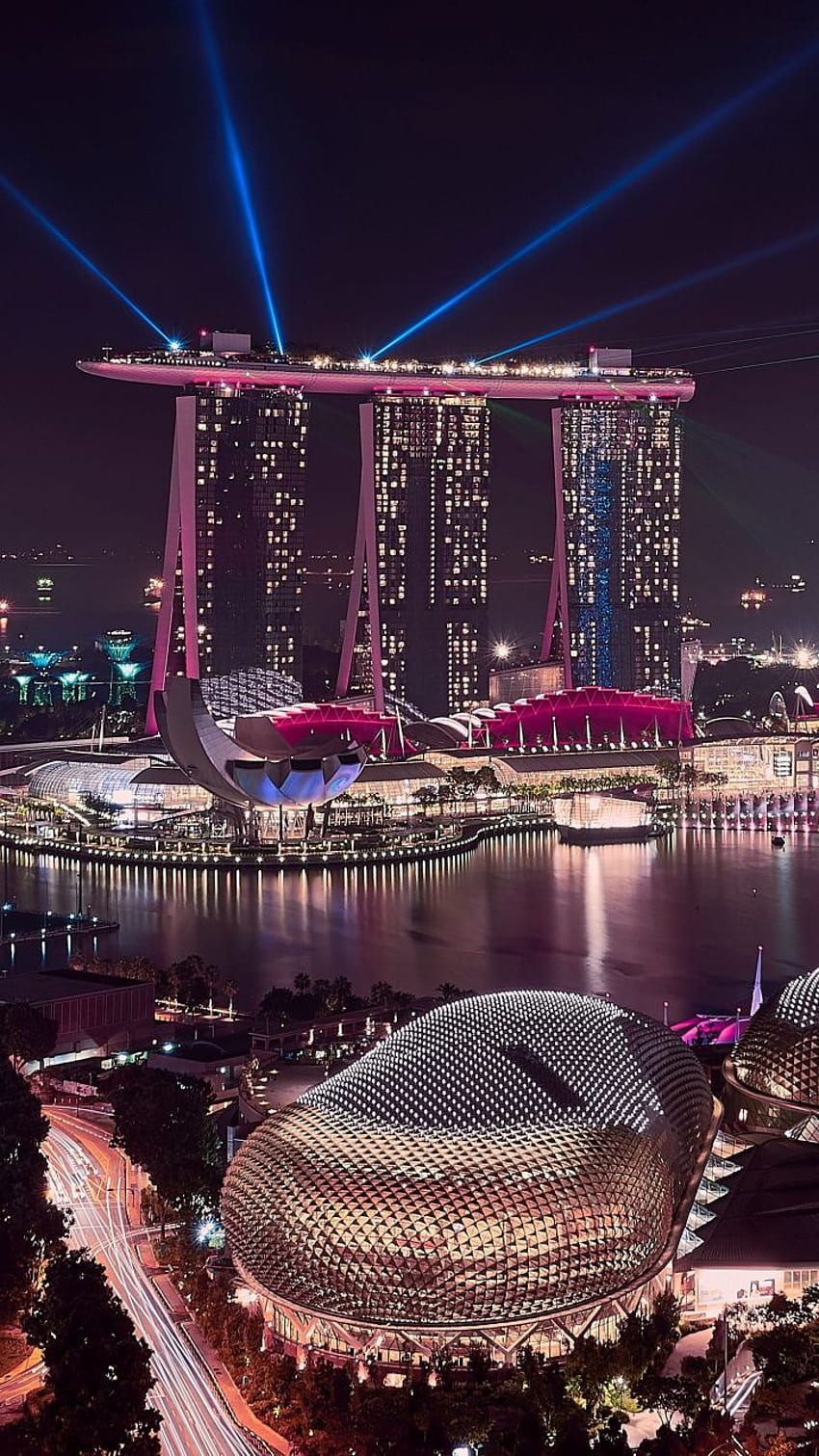 Marina Bay Sands, Singapore, cityscape, buildings, aerial view, Samsung. Sands singapore, Singapore travel, Beautiful places to travel HD phone wallpaper