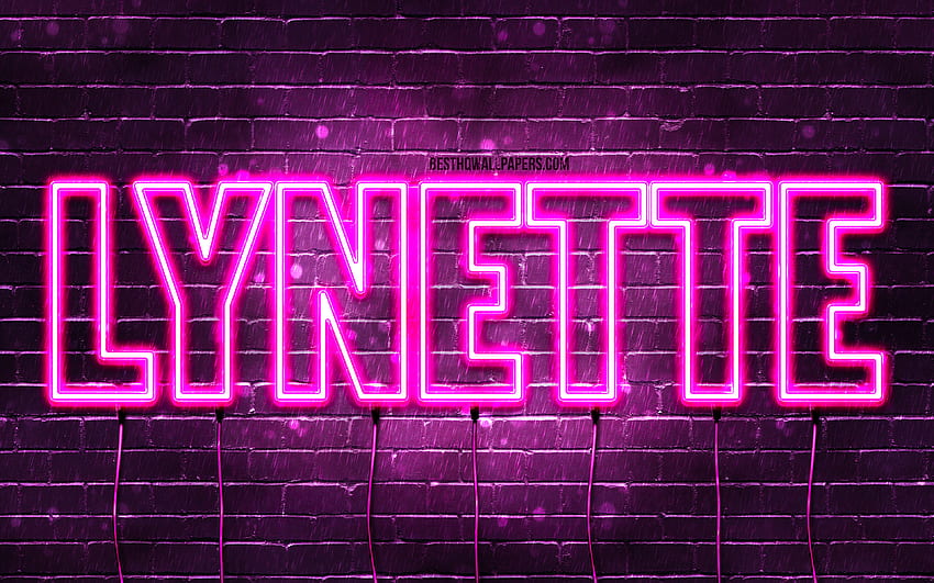 Happy Birtay Lynette, , pink neon lights, Lynette name, creative ...