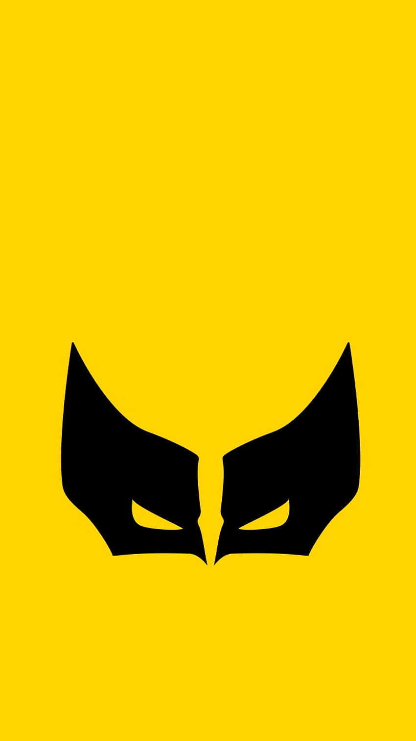 X Men Wolverine Logo Minimal Kuning wallpaper ponsel HD