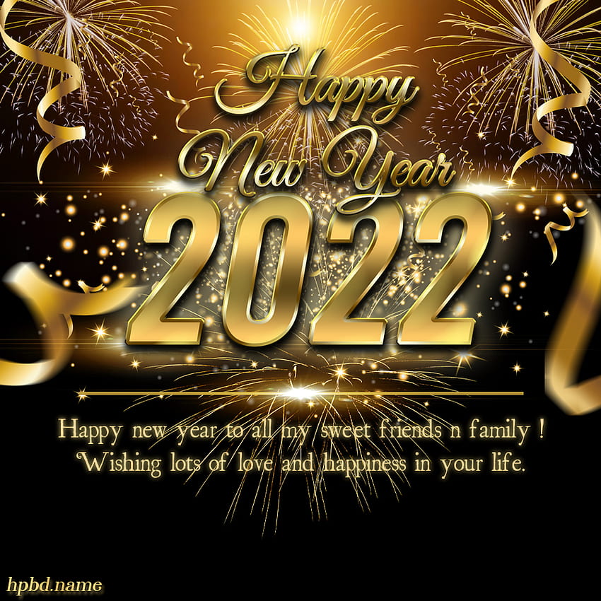 Faire une carte de luxe Happy New Year 2022 Fond d'écran de téléphone HD